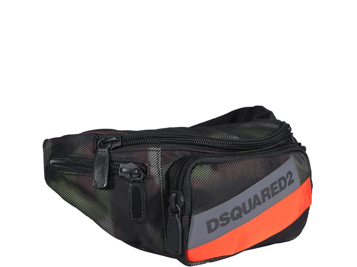 Dsquared2 Mesh Detailed Zipped Belt Bag