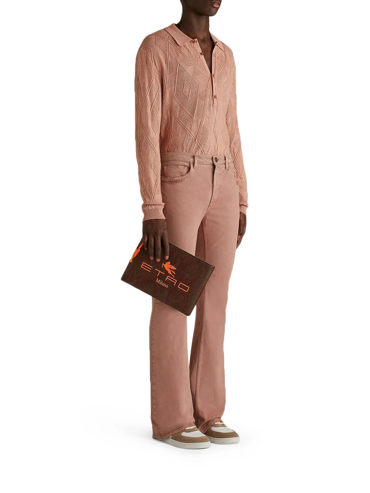 Etro Logo Print Clutch Bag