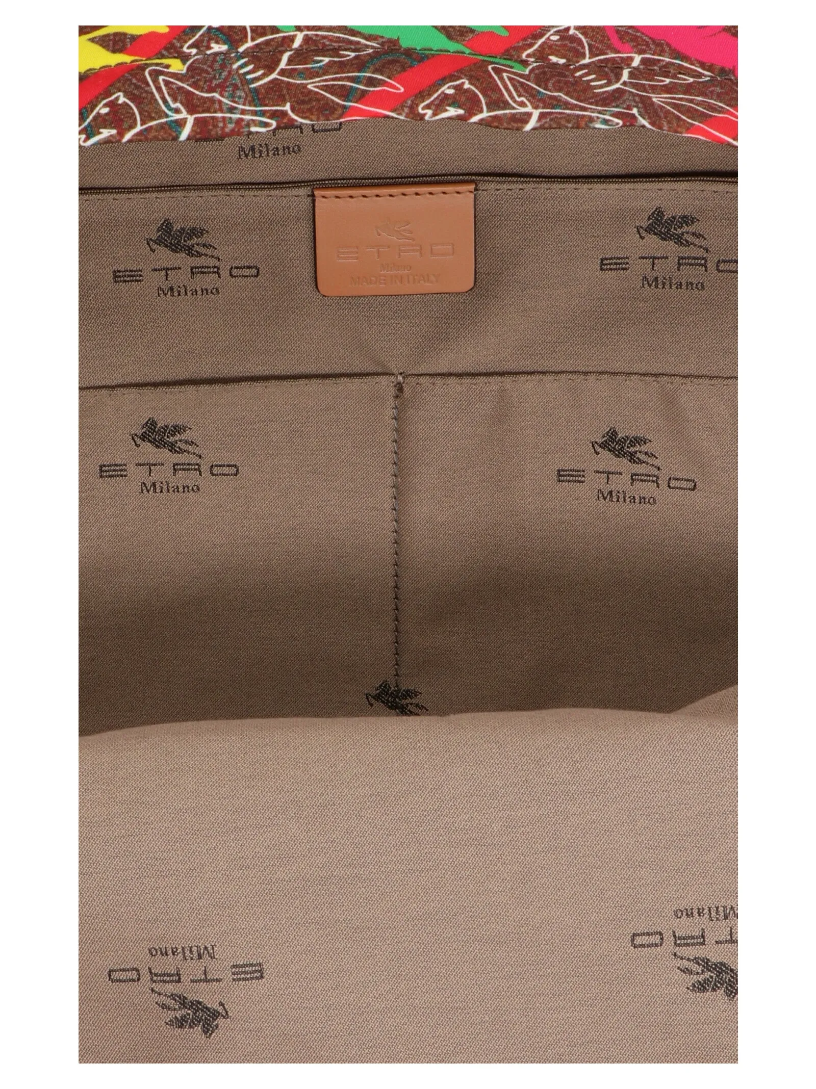 Etro Pegaso Printed Logo Patch Backpack