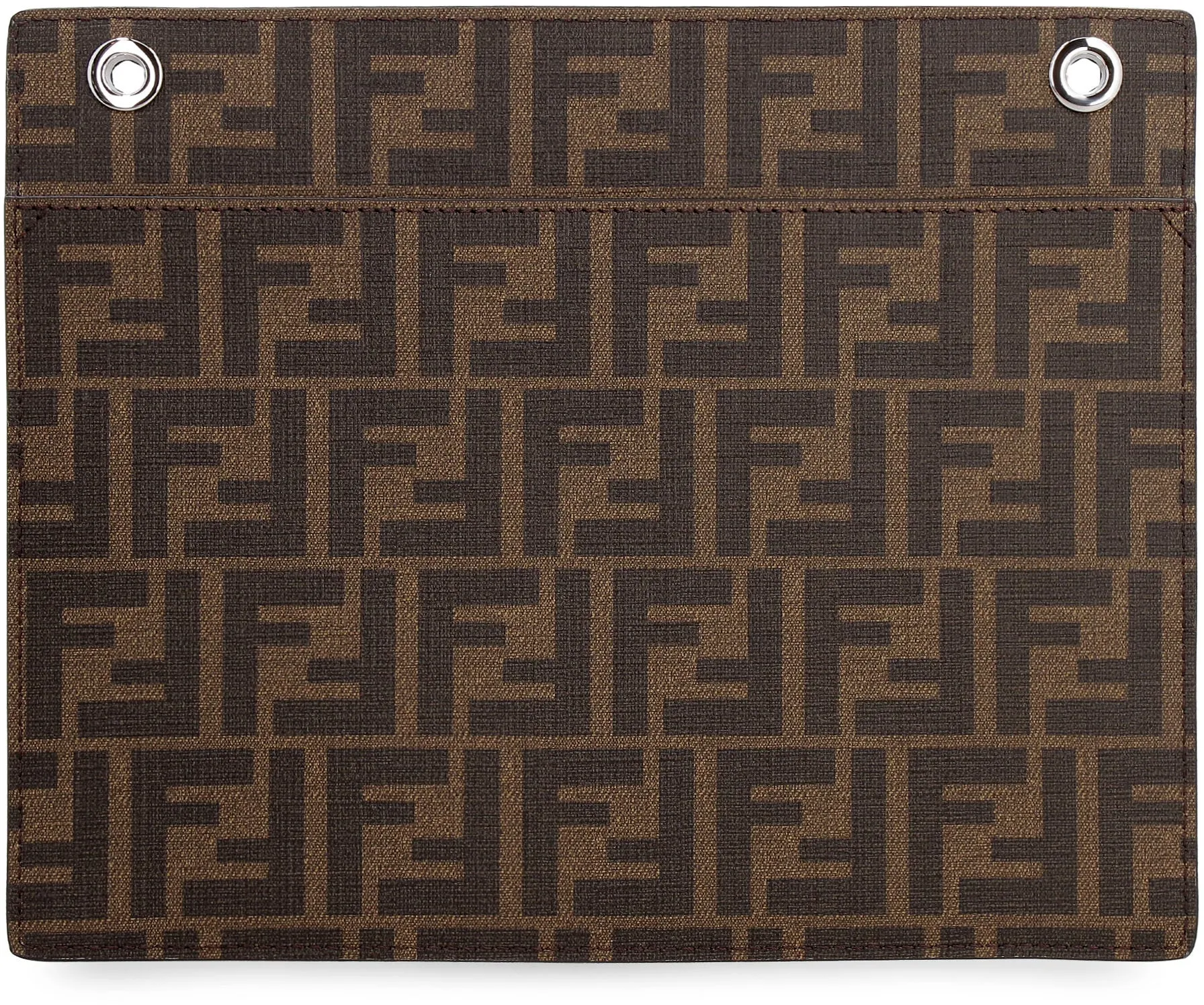 Fendi Logo Embossed Zipped Clutch Bag