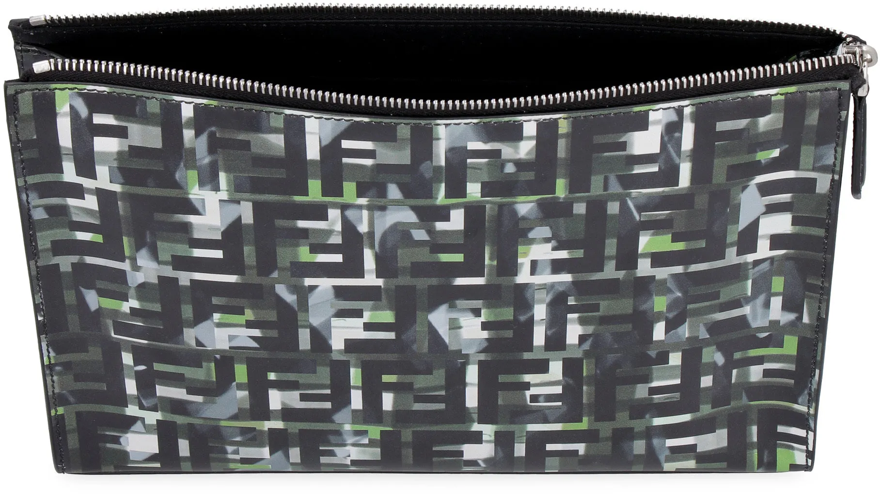Fendi Monogram Print Zipped Clutch Bag
