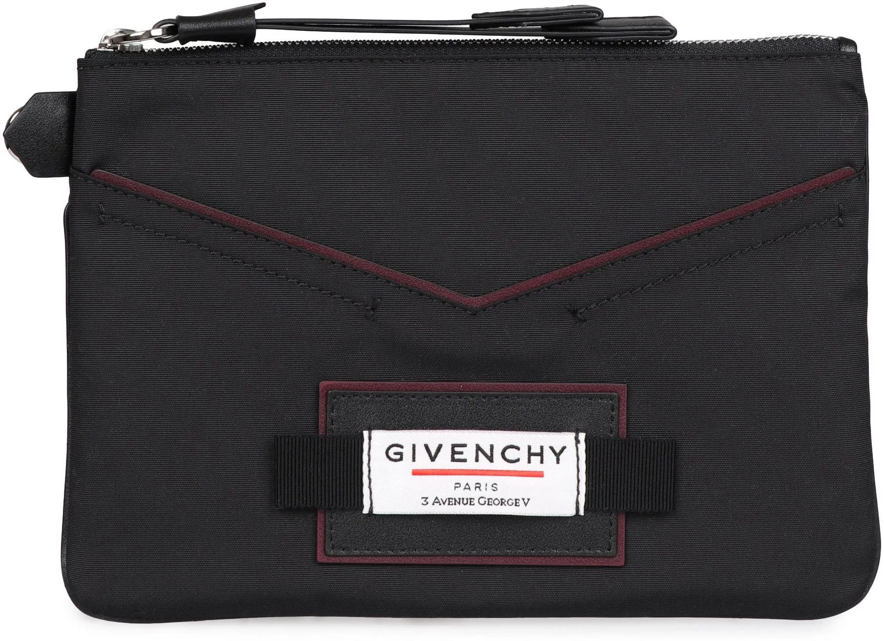 Givenchy Logo Patch Zip-Up Clutch Bag