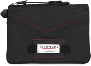Givenchy Logo Patch Zip-Up Clutch Bag