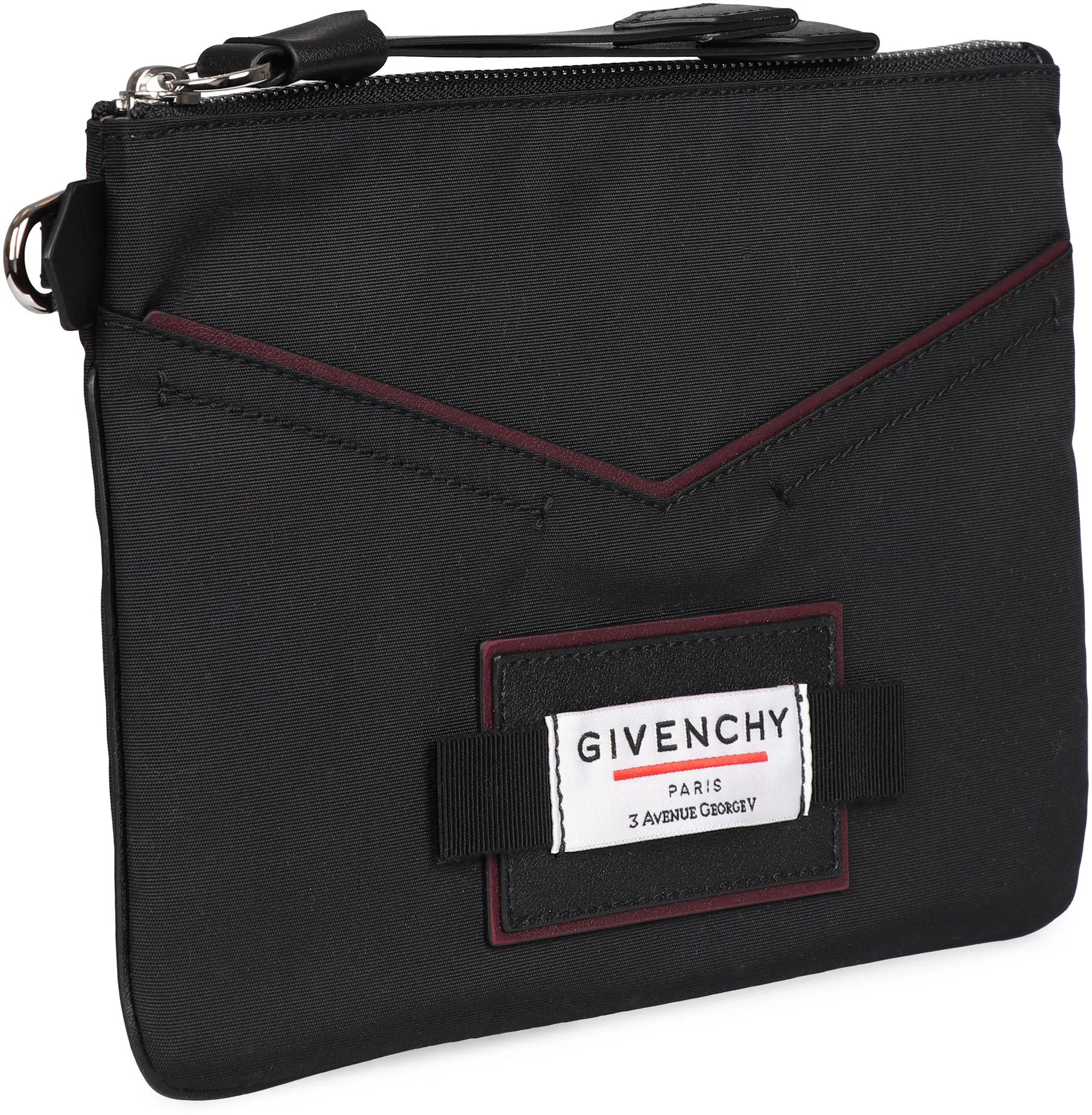Givenchy Logo Patch Zip-Up Clutch Bag