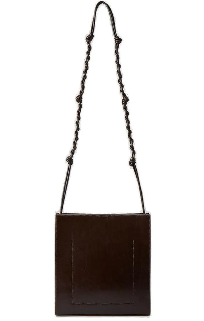 Jil Sander Tangle Logo Embossed Medium Crossbody Bag