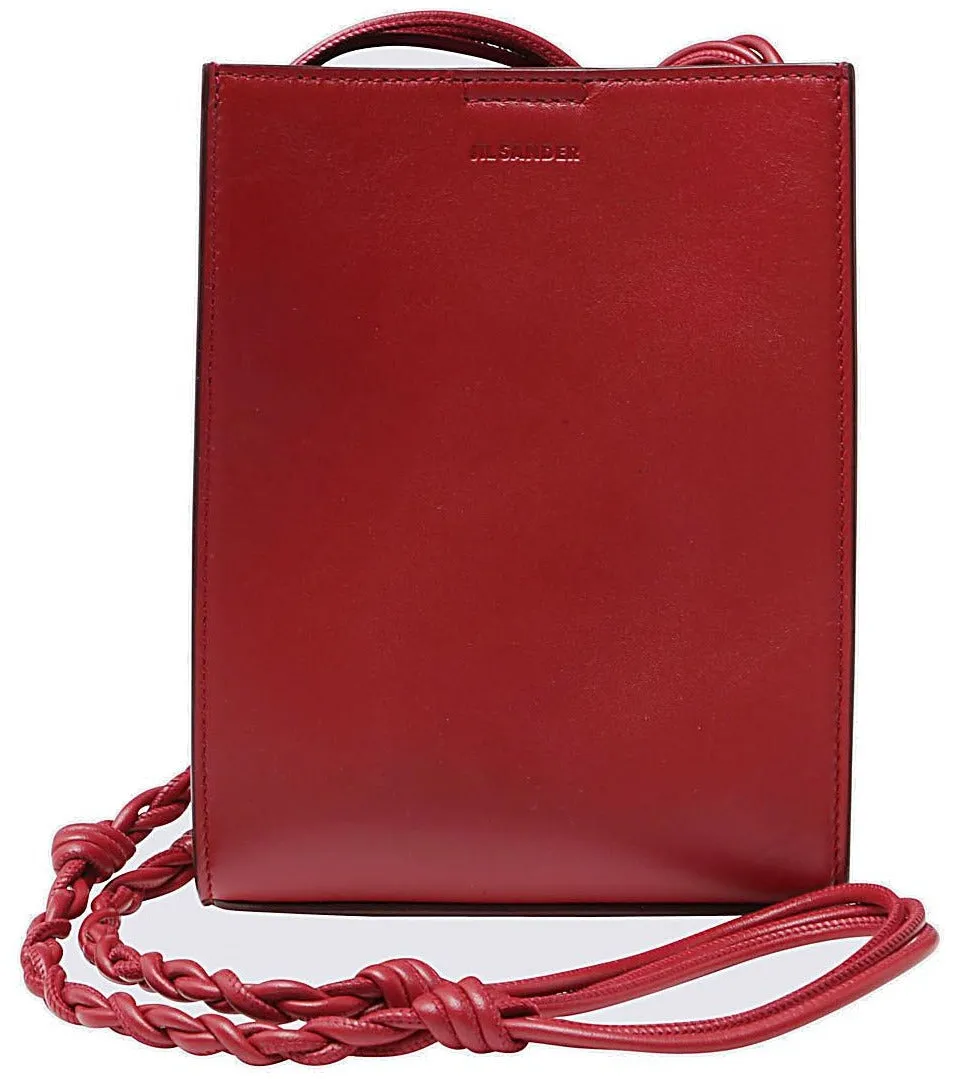 Jil Sander Tangle Logo Embossed Small Crossbody Bag