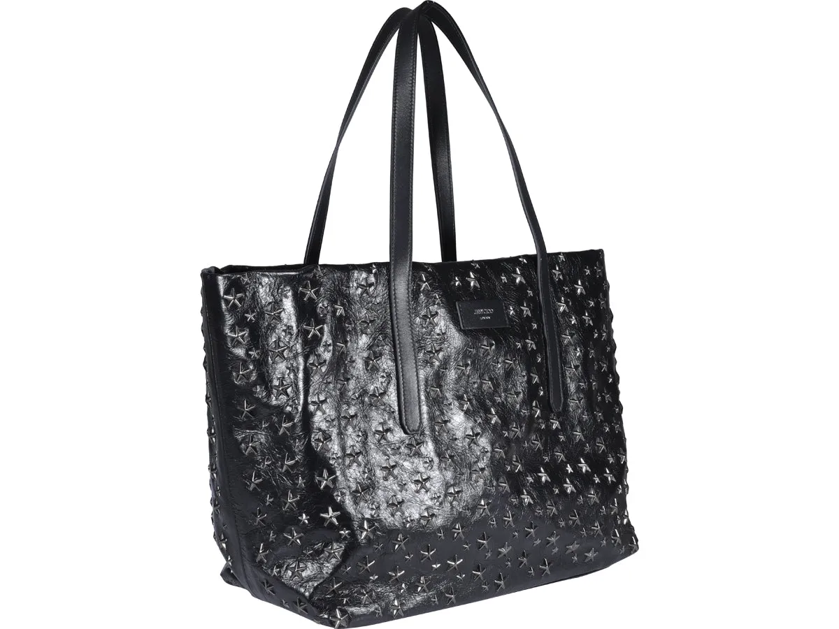 Jimmy Choo Logo Patch Star-Stud Tote Bag