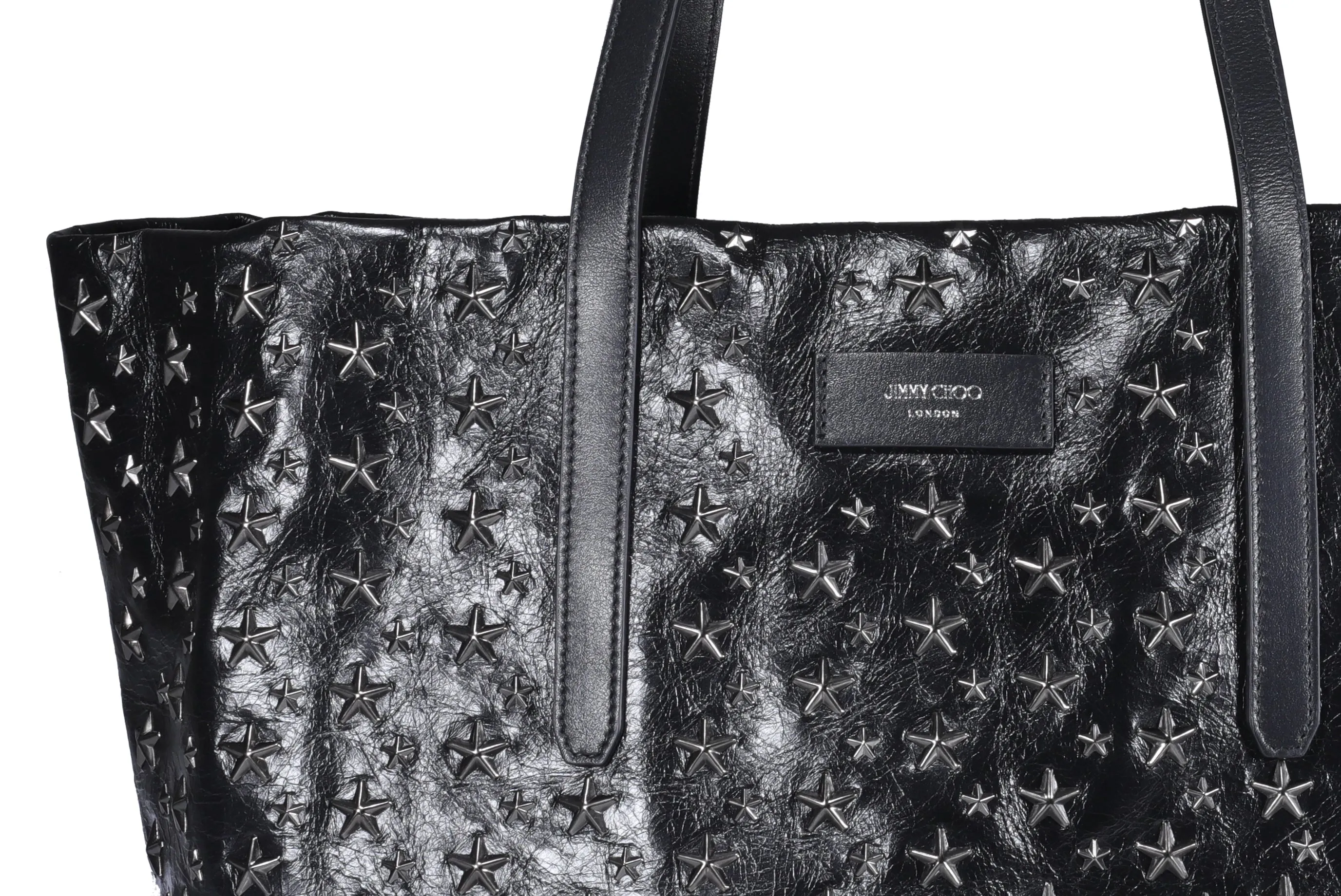 Jimmy Choo Logo Patch Star-Stud Tote Bag