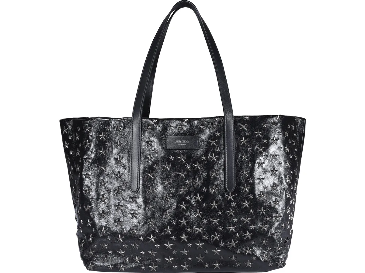 Jimmy Choo Logo Patch Star-Stud Tote Bag