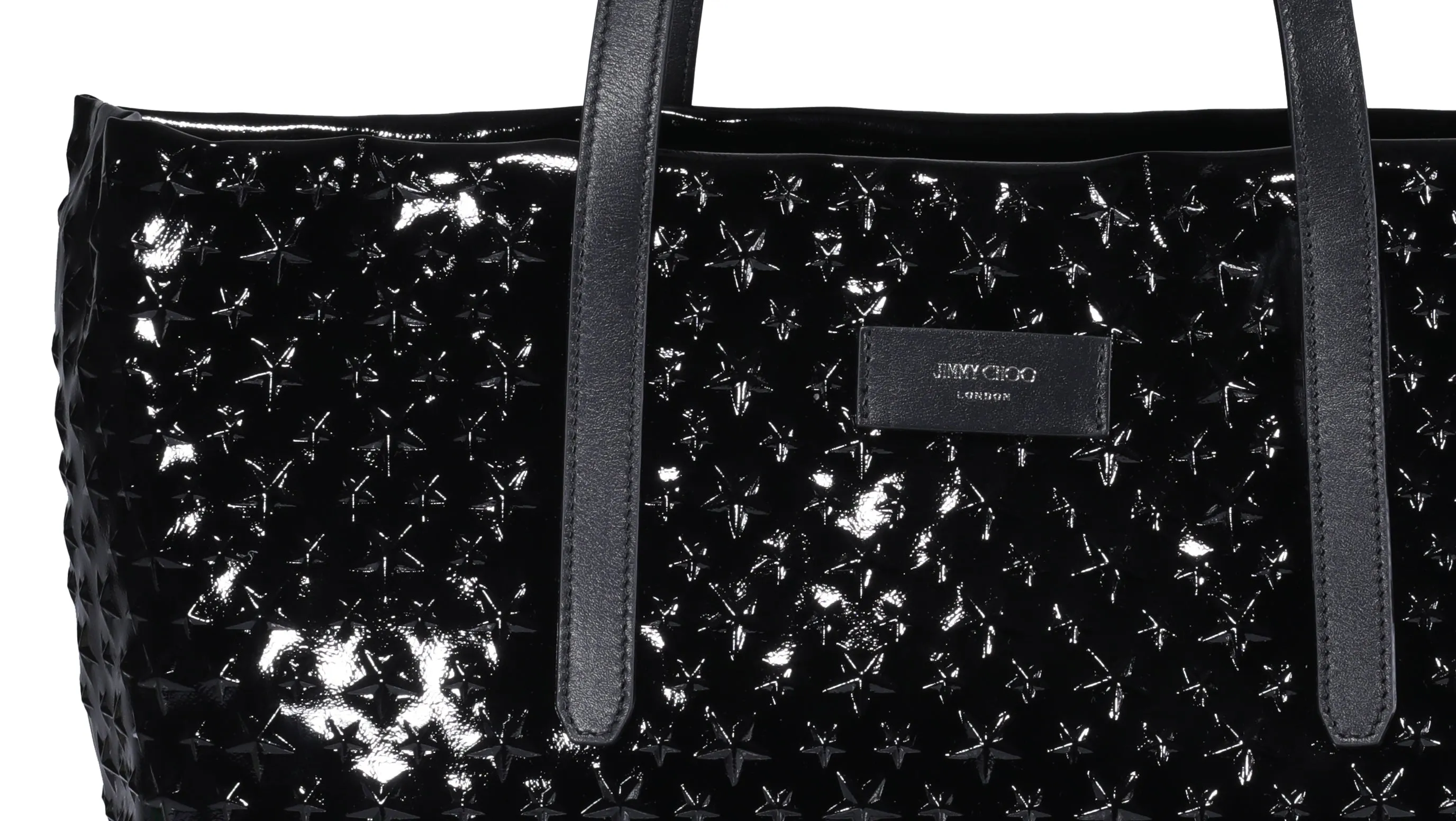 Jimmy Choo Logo Patch Star-Stud Tote Bag