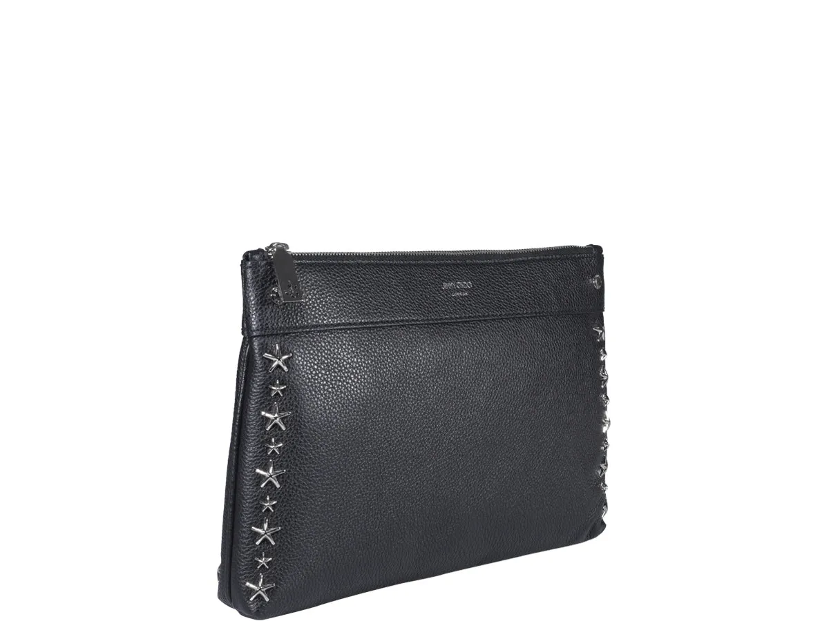 Jimmy Choo Star Embellished Zipped Clutch Bag