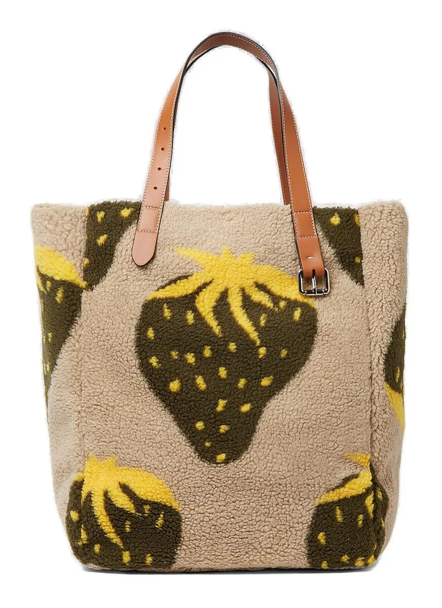 JW Anderson Logo Patch Fleece Tote Bag