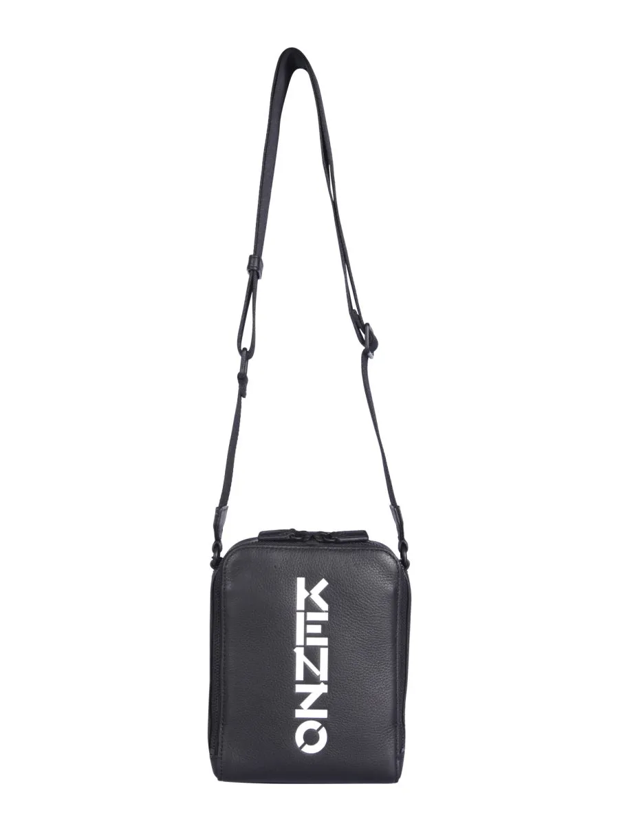 Kenzo Logo Embossed Zipped Shoulder Bag