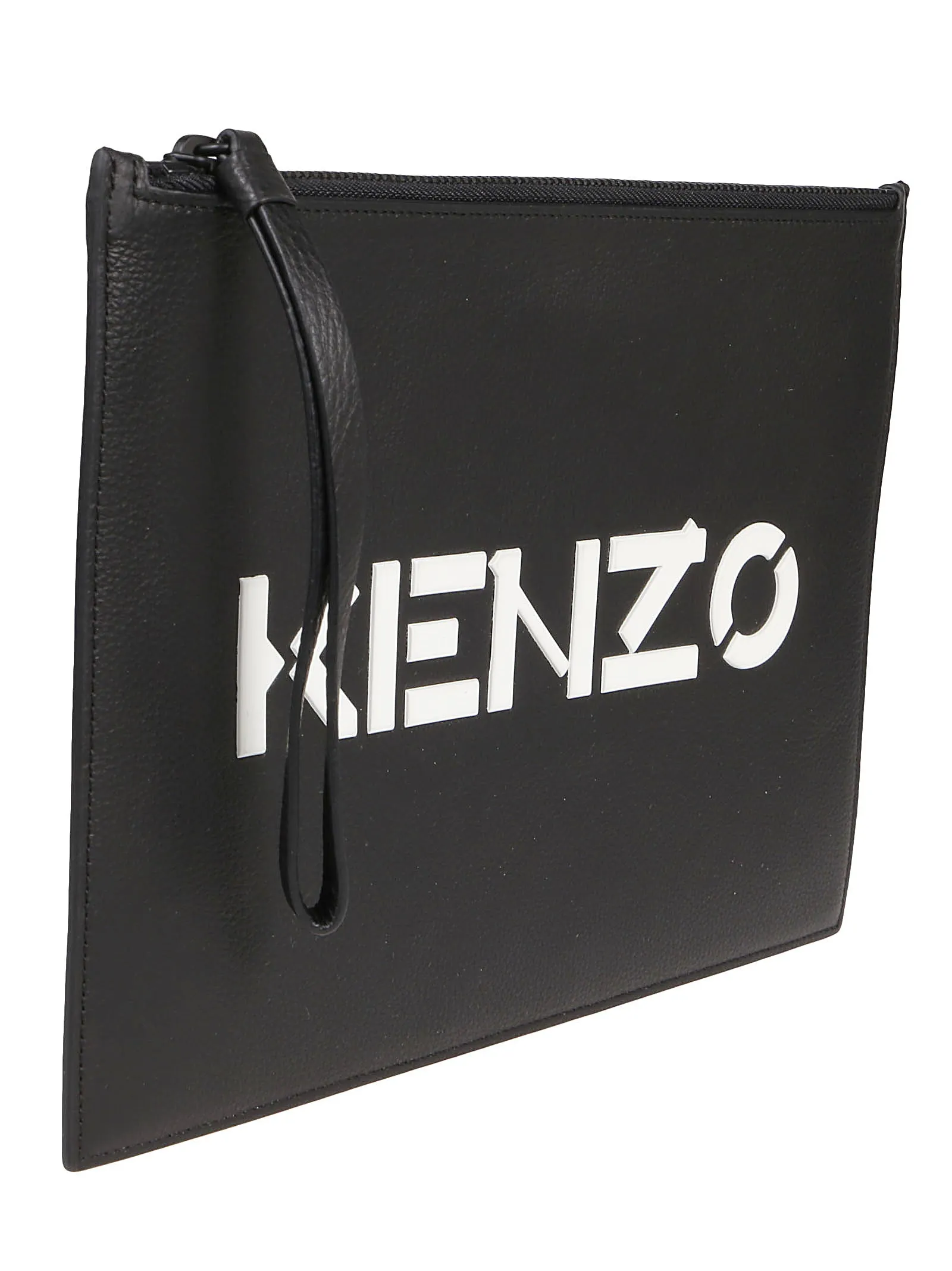Kenzo Logo Printed Zip-Up Clutch Bag