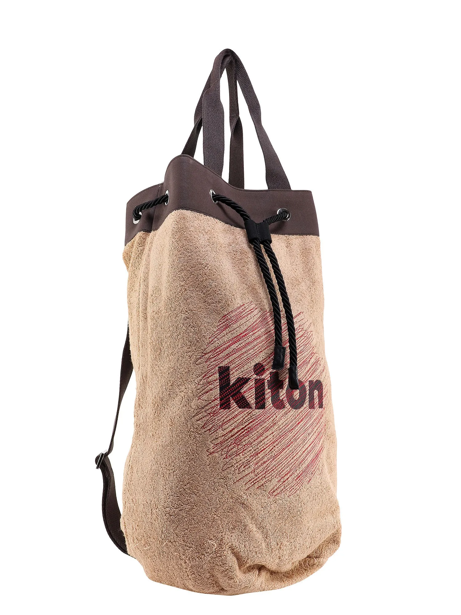 Kiton Logo Detailed Drawstring Backpack