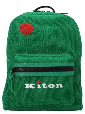 Kiton Logo Printed Zip-Around Backpack
