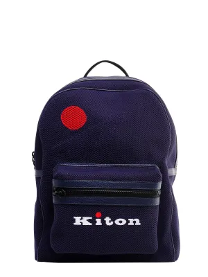 Kiton Logo Printed Zip-Around Backpack