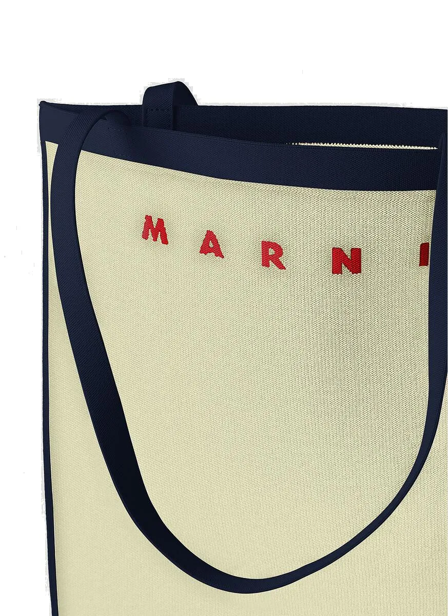 Marni Logo Embroidered Tote Bag