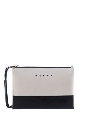 Marni Tribeca Logo Printed Zip-Up Clutch Bag