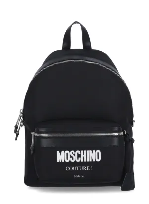 Moschino Couture Logo Zipped Backpack