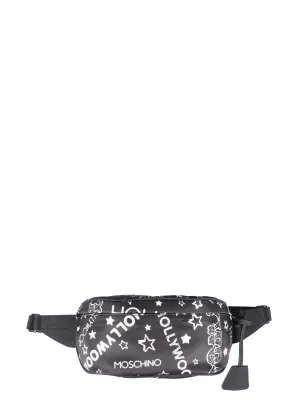 Moschino Hollywood Logo Printed Zipped Belt Bag
