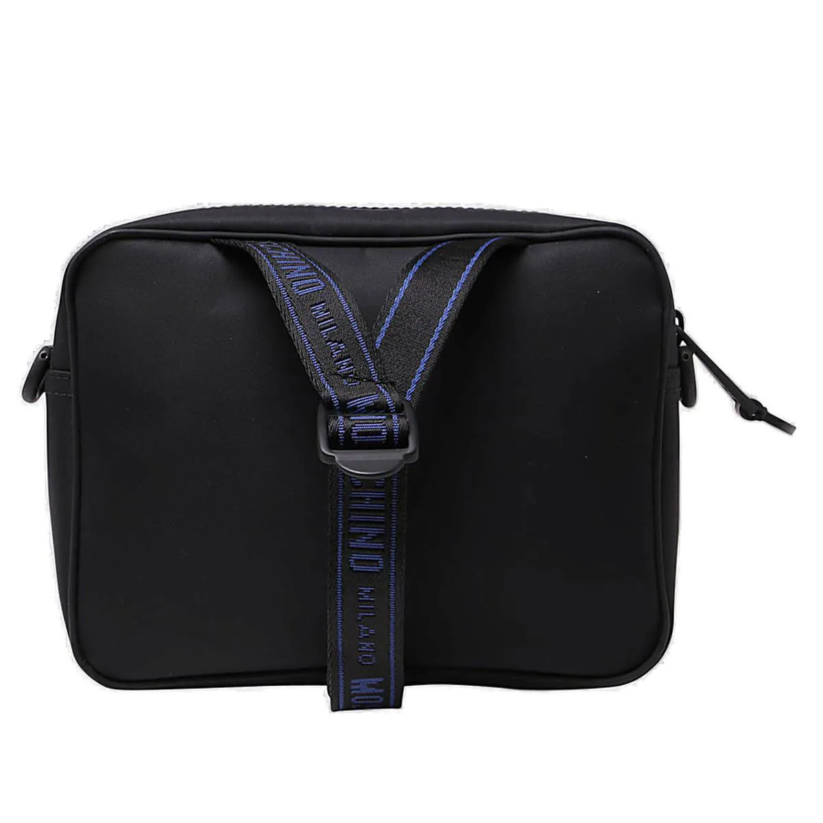 Moschino Logo Embossed Zipped Shoulder Bag