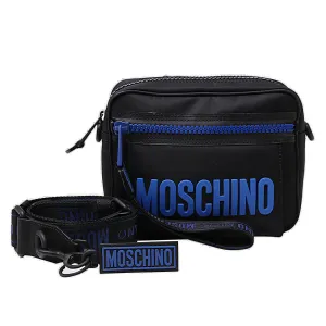 Moschino Logo Embossed Zipped Shoulder Bag