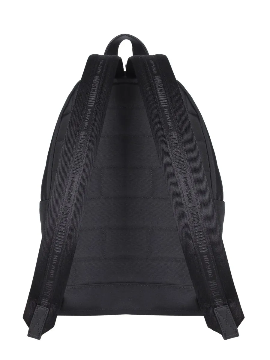 Moschino Logo Patch Zipped Backpack