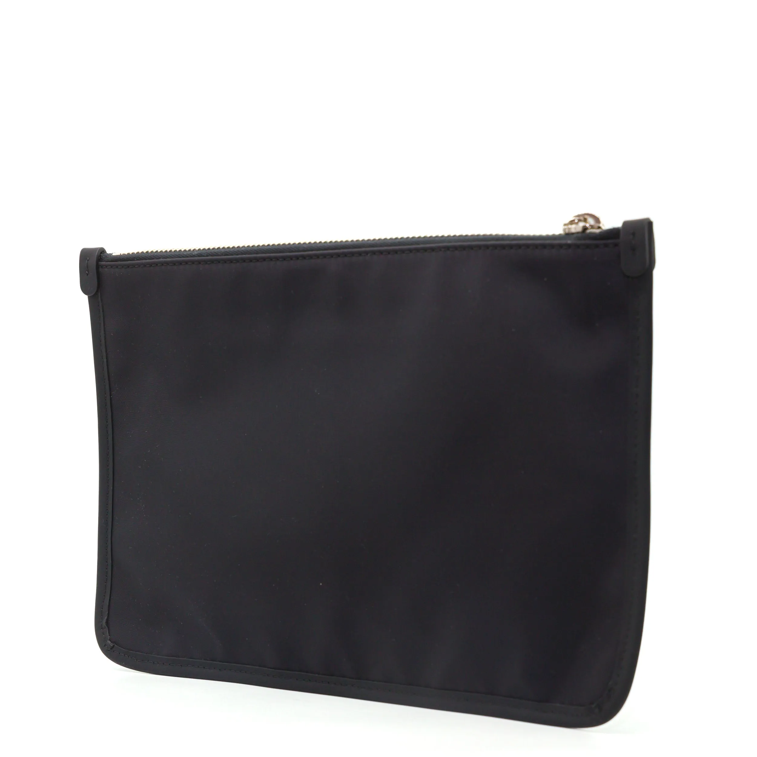 Moschino Logo Patch Zipped Clutch Bag