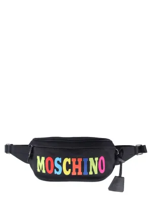 Moschino Logo Printed Zipped Belt Bag