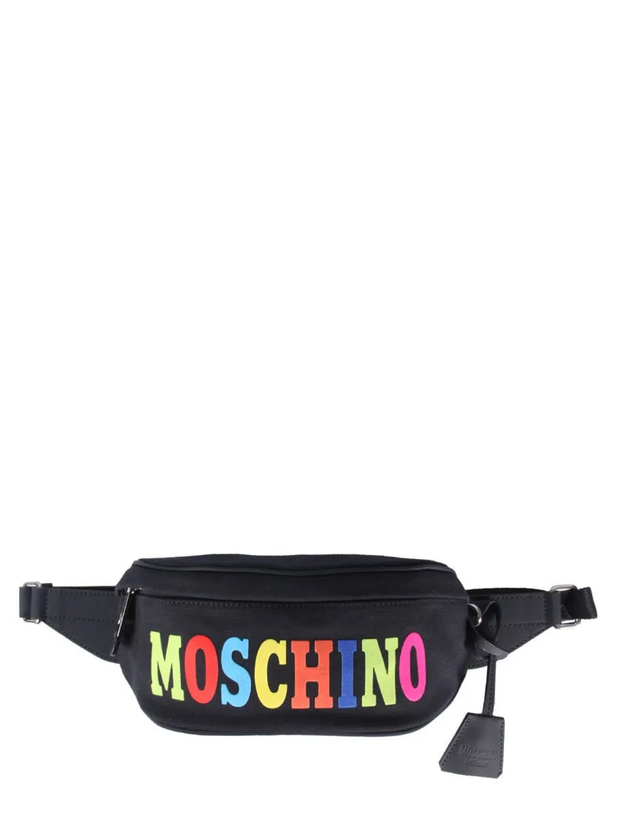 Moschino Logo Printed Zipped Belt Bag