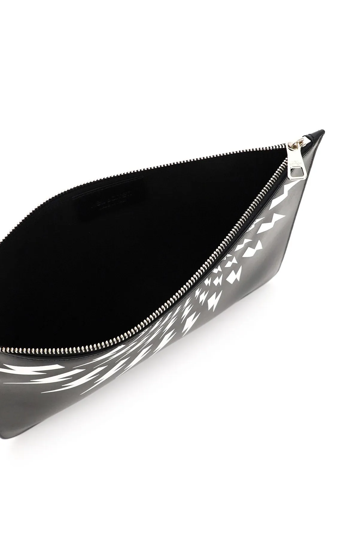 Neil Barrett Fair-Isle Thunderbolt Print Clutch Bag