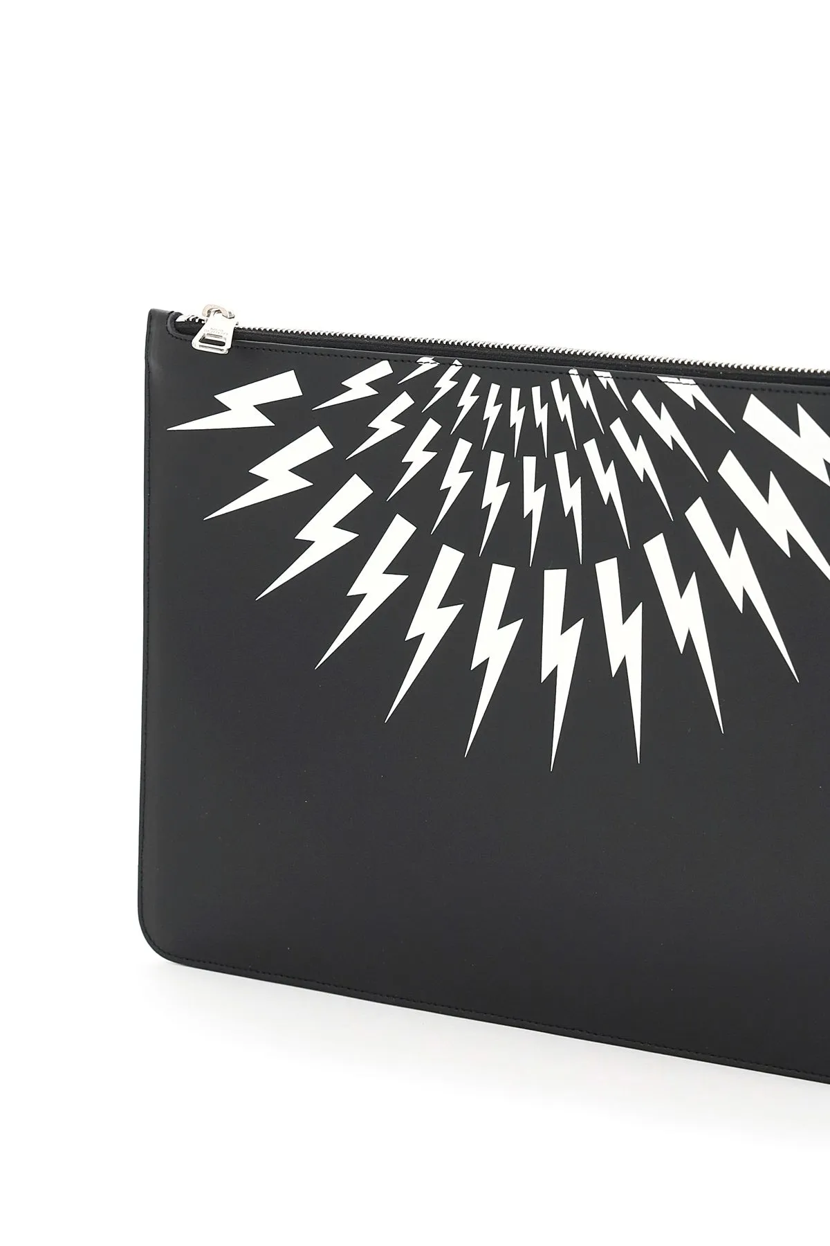 Neil Barrett Fair-Isle Thunderbolt Print Clutch Bag