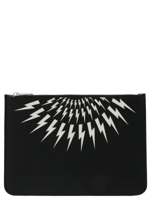 Neil Barrett Thunderbolt Print Clutch Bag