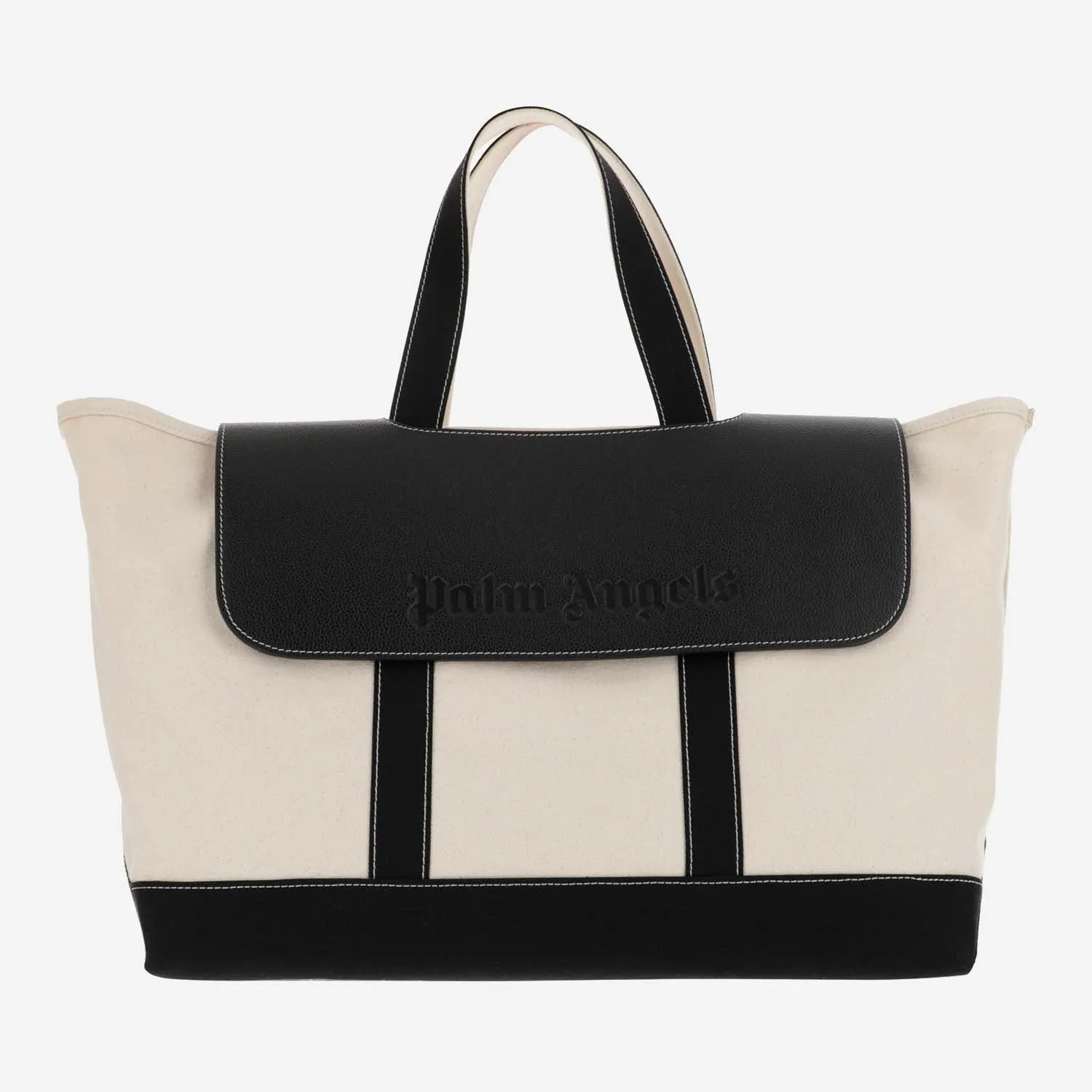 Palm Angels Logo Flap Two-Tone Tote Bag
