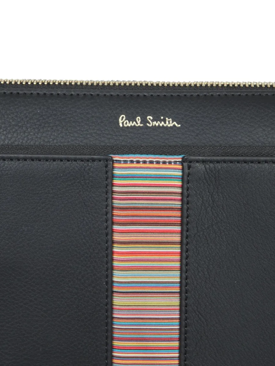 Paul Smith Artist-Stripe Zipped Clutch Bag