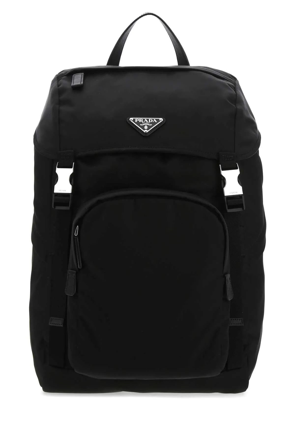 Prada Logo Plaque Buckled Backpack
