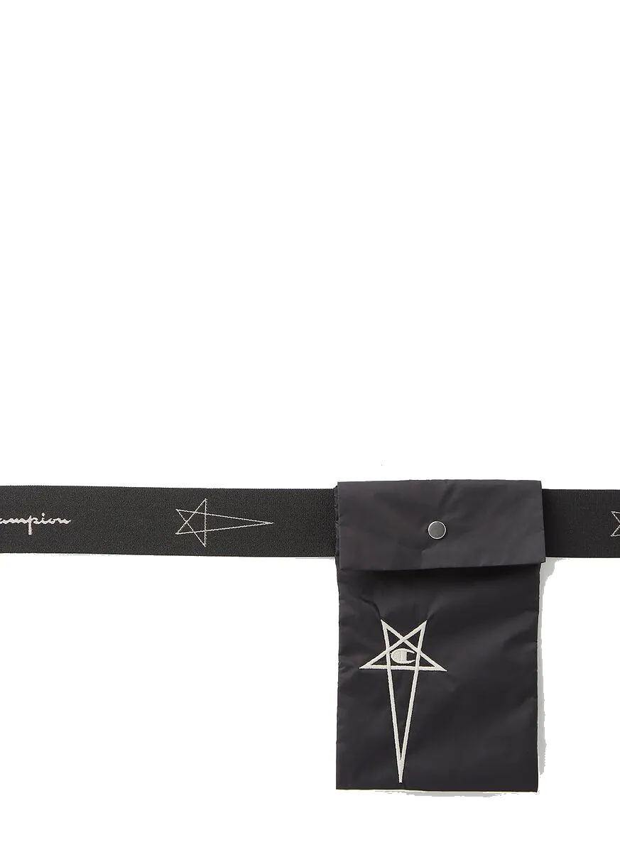Rick Owens X Champion Logo Embroidered Foldover Messenger Bag