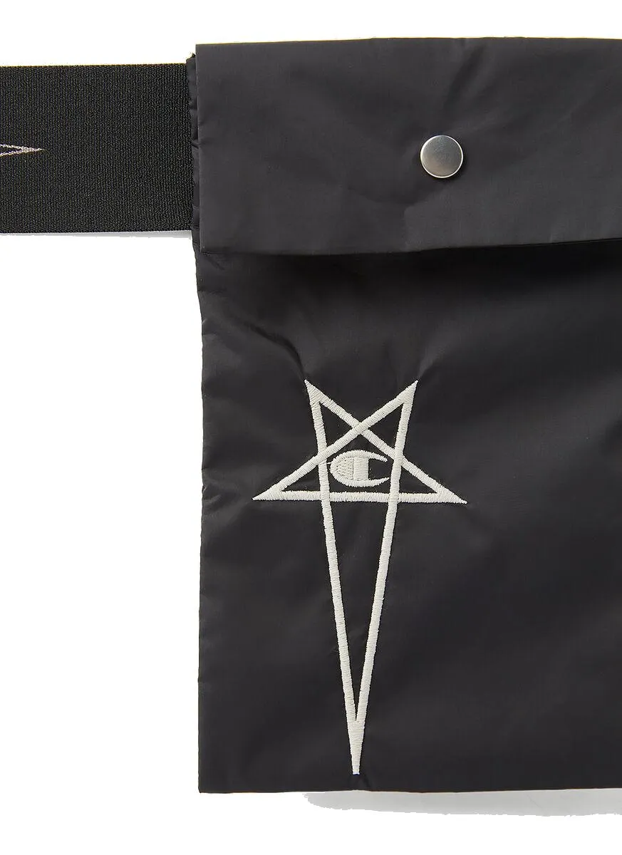 Rick Owens X Champion Logo Embroidered Foldover Messenger Bag