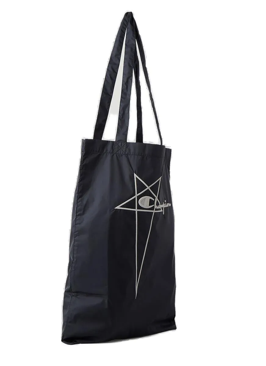Rick Owens X Champion Logo Embroidered Tote Bag