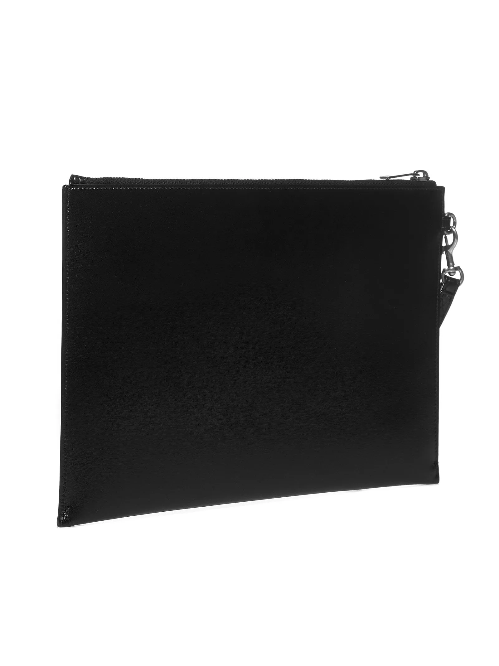 Saint Laurent Logo Plaque Zipped Clutch Bag
