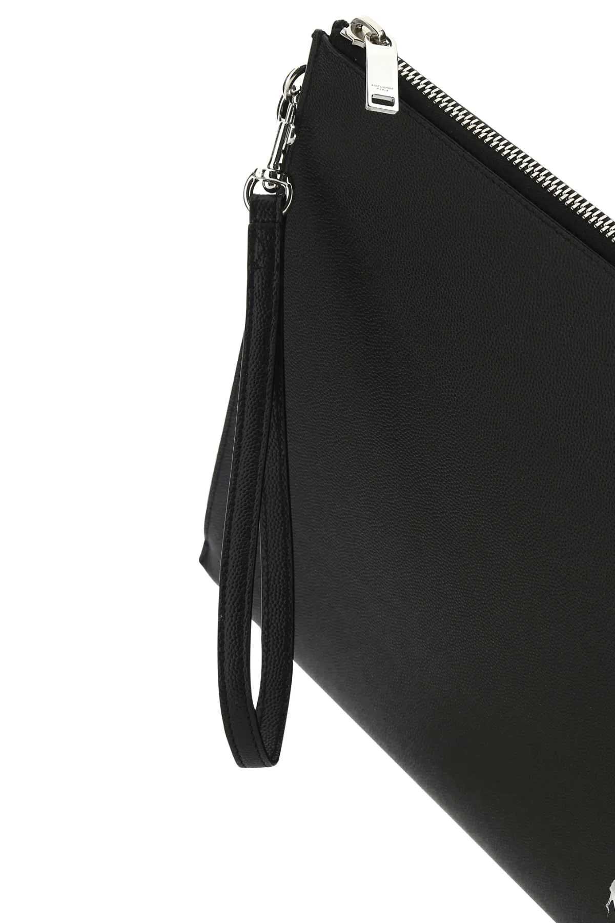 Saint Laurent Logo Printed Zipped Clutch Bag