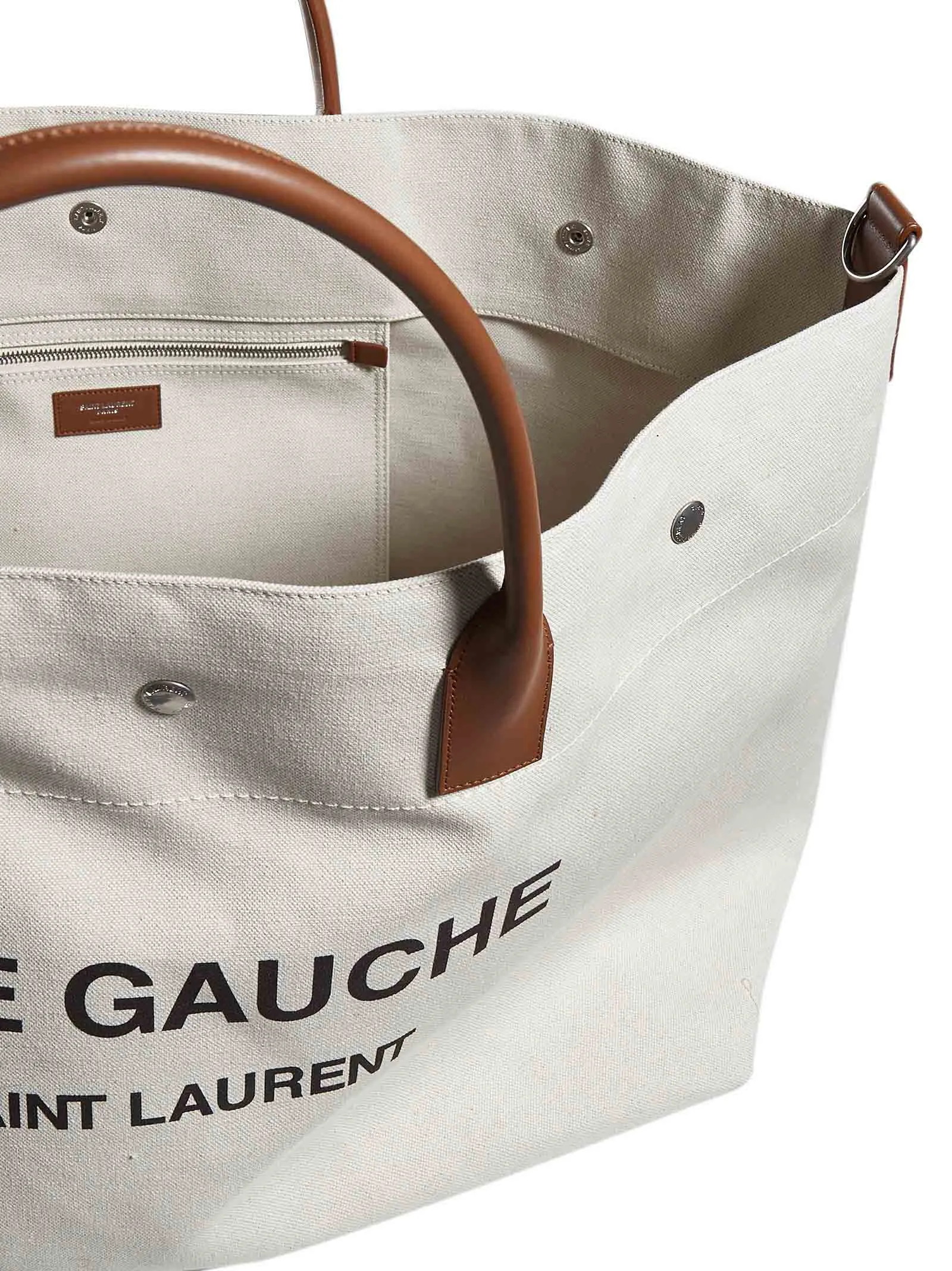 Saint Laurent Rive Gauche Logo Printed Maxi Tote Bag