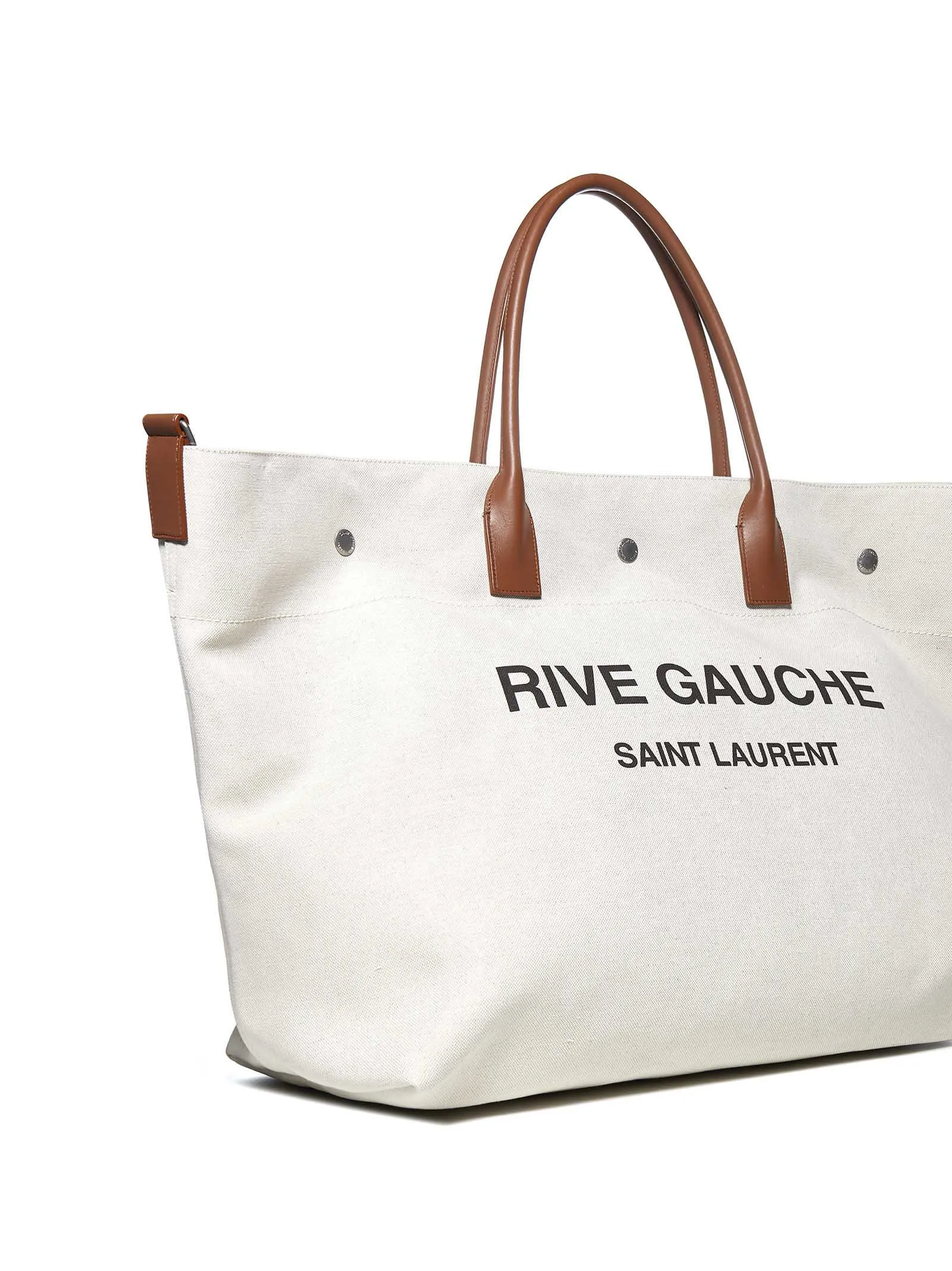 Saint Laurent Rive Gauche Logo Printed Maxi Tote Bag