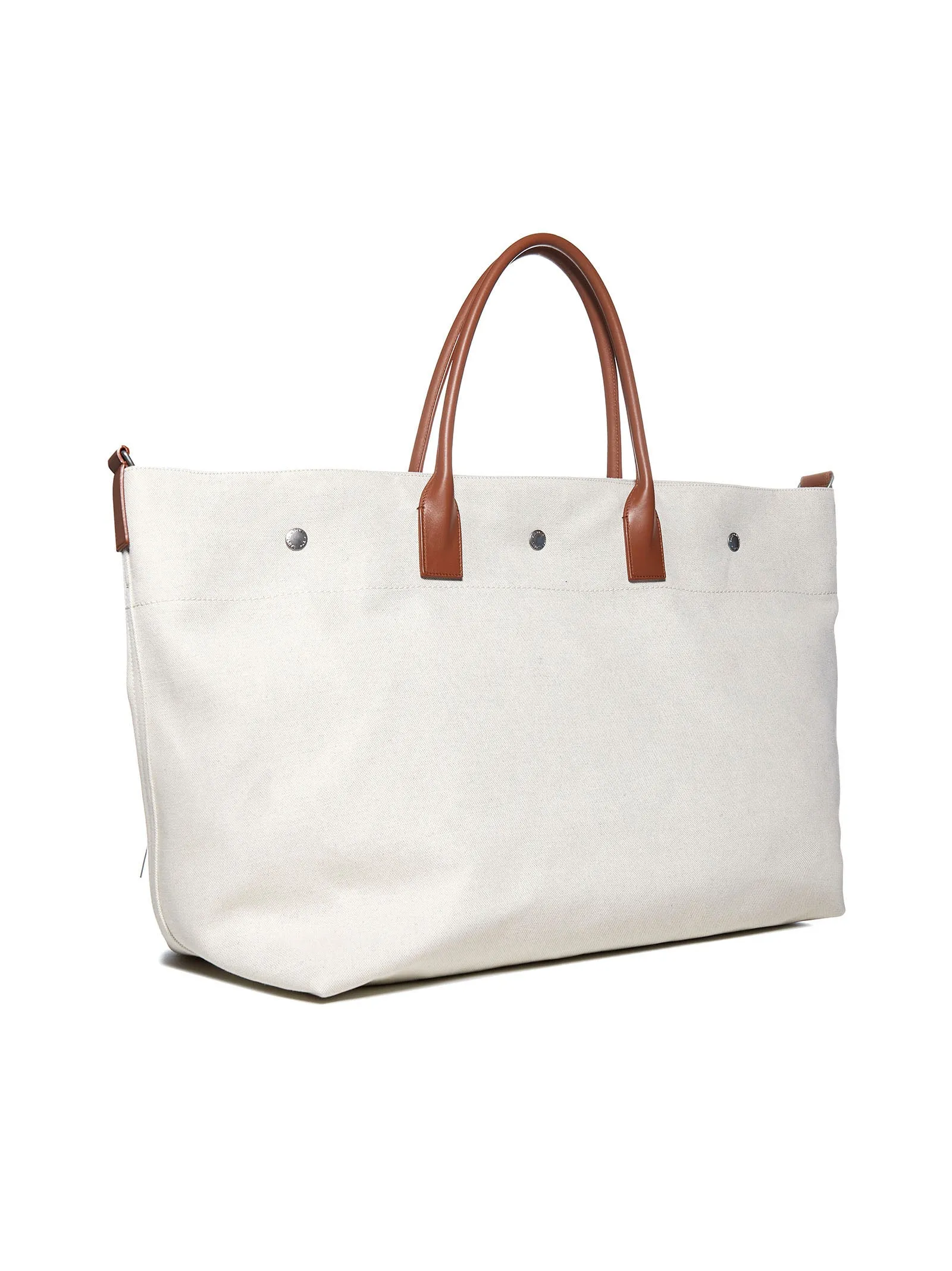 Saint Laurent Rive Gauche Logo Printed Maxi Tote Bag