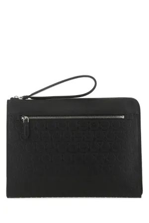 Salvatore Ferragamo Gancini Embossed Clutch Bag