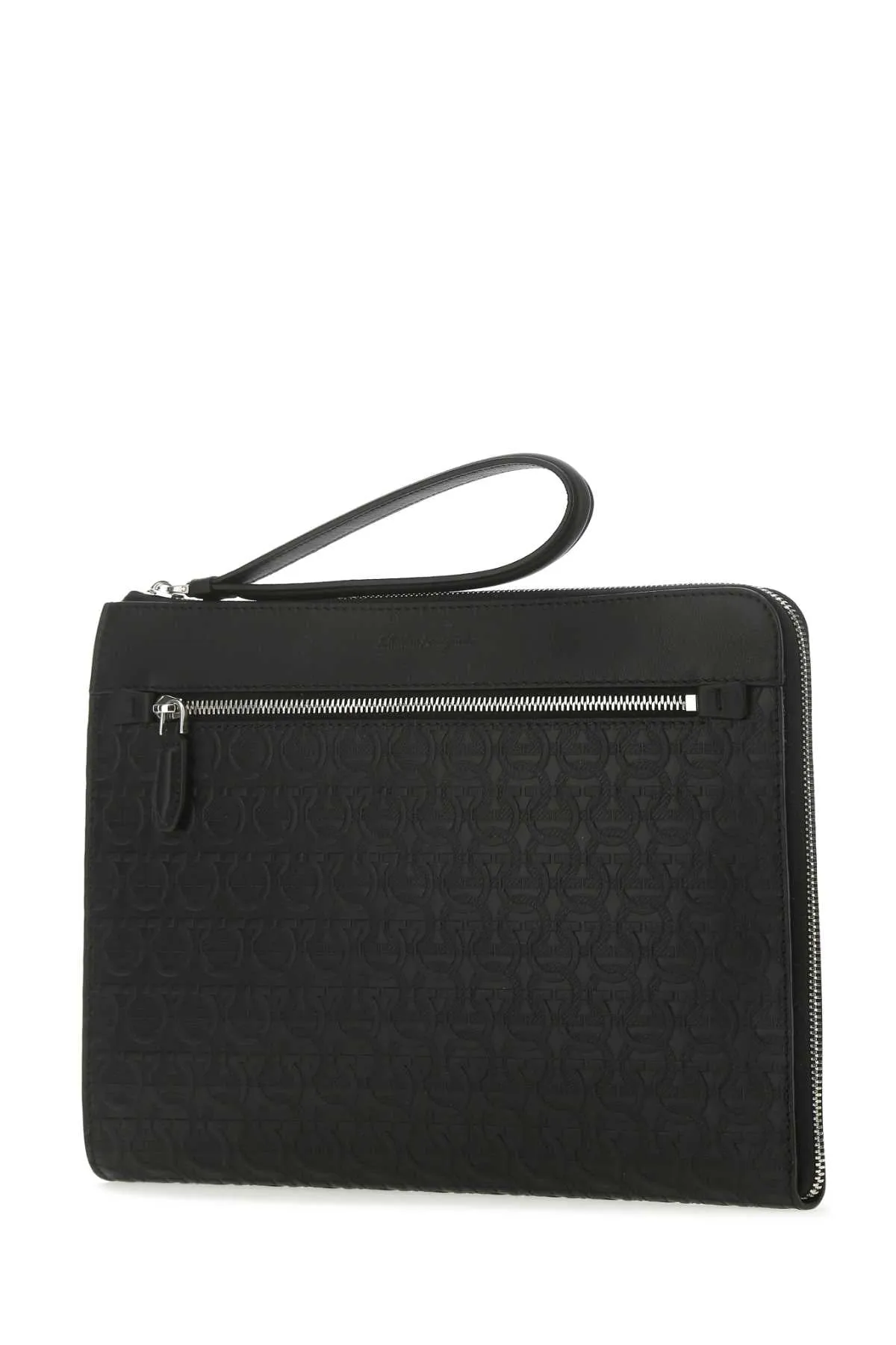 Salvatore Ferragamo Gancini Embossed Clutch Bag