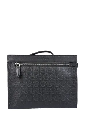 Salvatore Ferragamo Gancini Embossed Clutch Bag