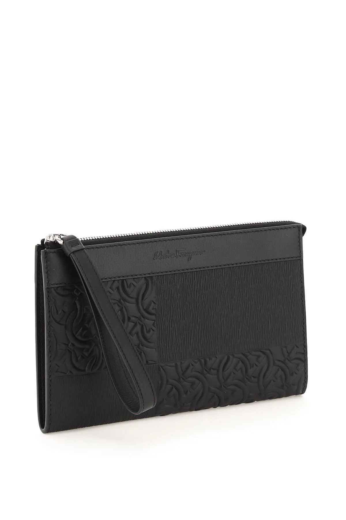 Salvatore Ferragamo Gancini Embossed Clutch Bag