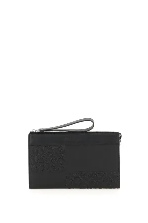 Salvatore Ferragamo Gancini Embossed Clutch Bag